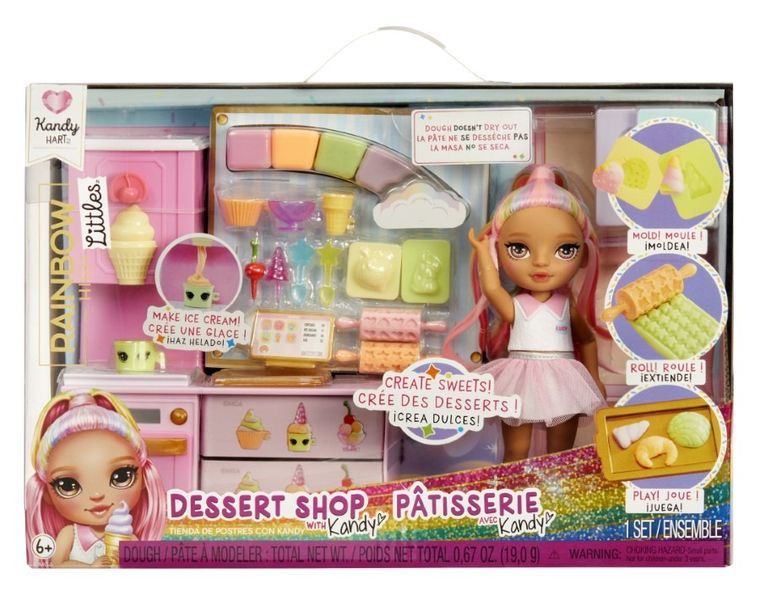 Rainbow High, Littles Dolls, Dessert Shop, Kandy, papusa fashion cu accesorii