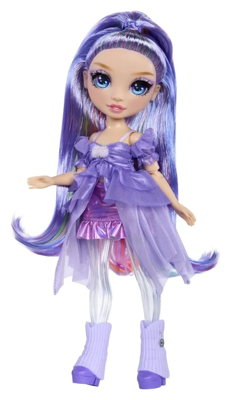 Rainbow High, Shimmers with Slime, Violet, papusa fashion cu plastilina