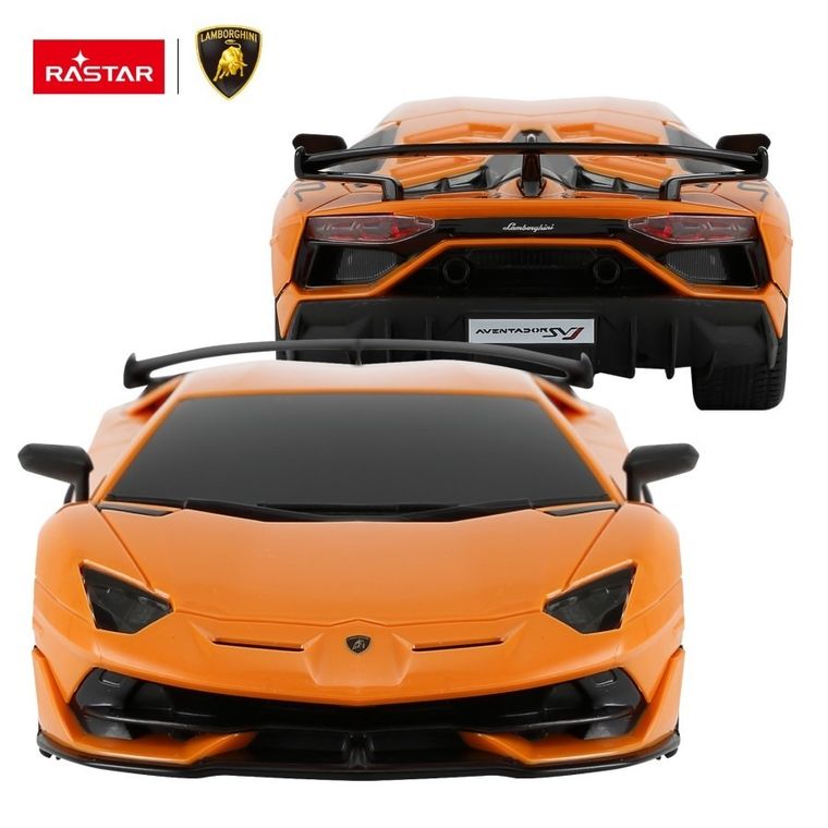 Rastar, Lamborghini Aventador SVJ, vehicul cu telecomanda, portocaliu, 1:24