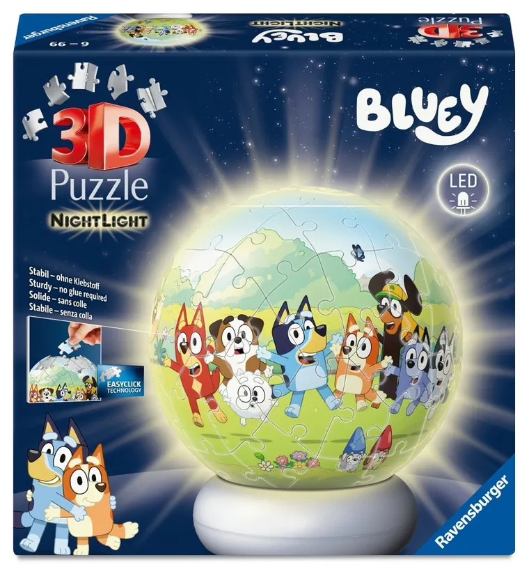 Ravensburger, Bluey, Bila, puzzle 3D, lampa, 72 piese