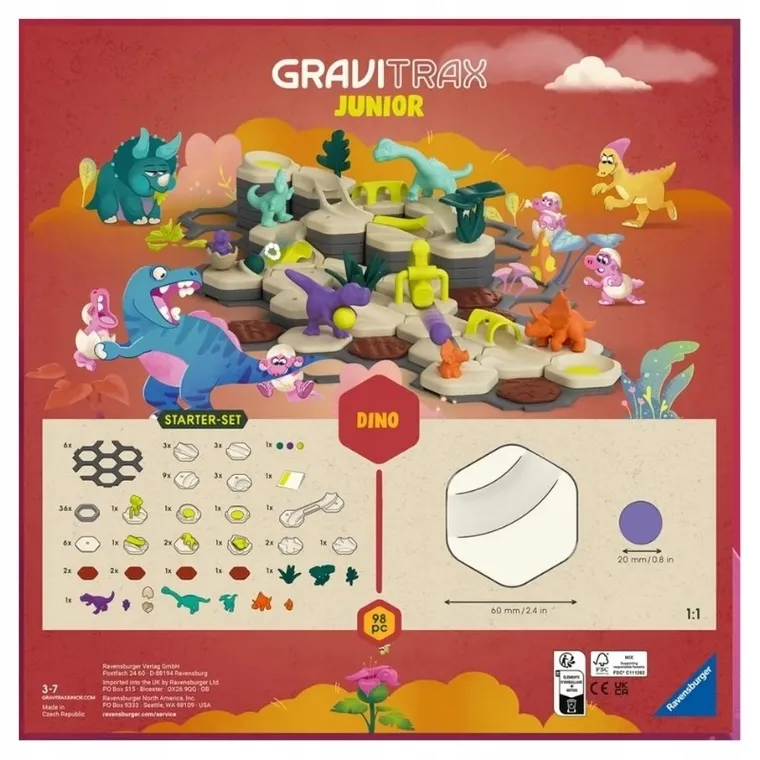 Ravensburger, GraviTrax Junior, Dino, set de start