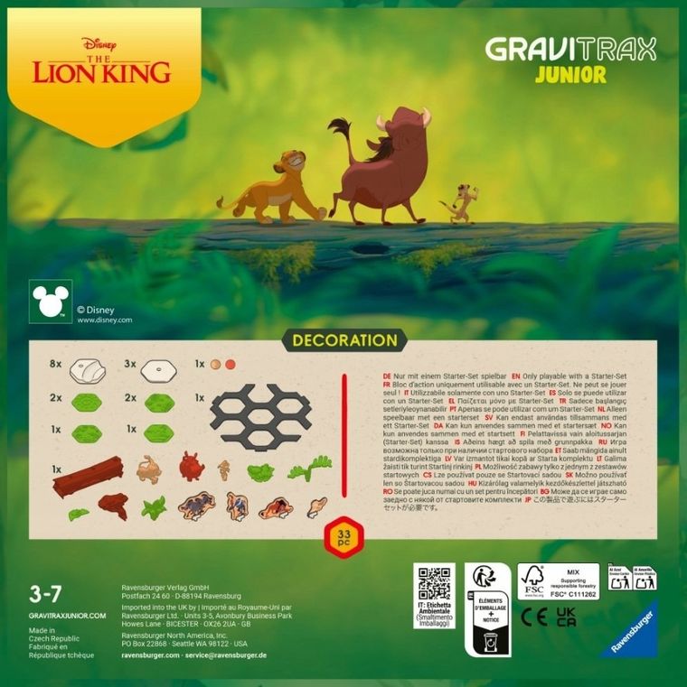 Ravensburger, GraviTrax Junior, Lion King, set suplimentar