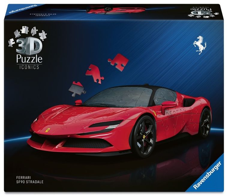 Ravensburger, Iconics, Ferrari SF90 Stradale, 1:18, puzzle 3D, 108 piese
