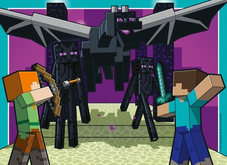 Ravensburger, Minecraft, puzzle, 4-100 piese