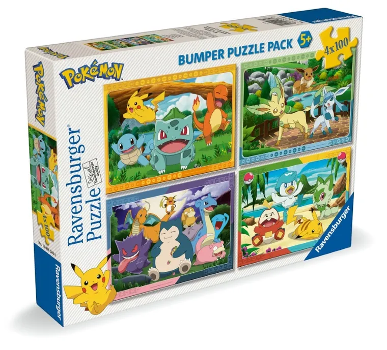 Ravensburger, Pokemon, puzzle, 4-100 piese