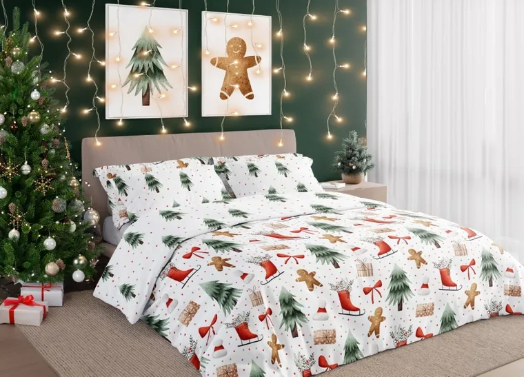 Scandic, Timpul de Iarna, set lenjerie de pat, 3 piese, 160-200 cm