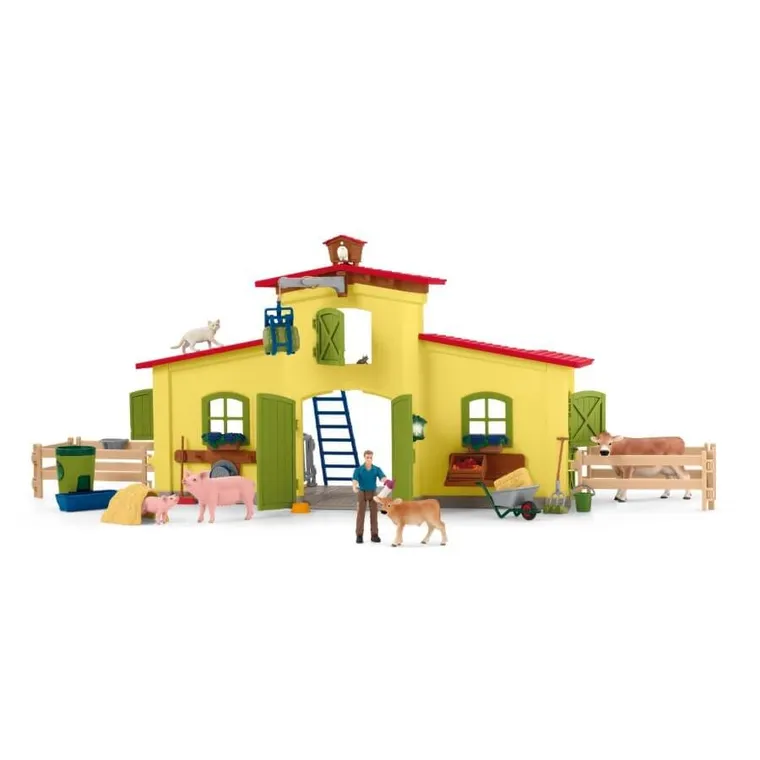 Schleich, Farm World, Ferma mare cu animale si accesorii, set, 42605