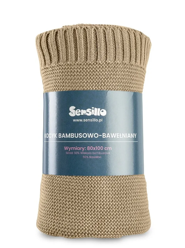 Sensillo, patura din bambus si bumbac, bej, 80-100 cm