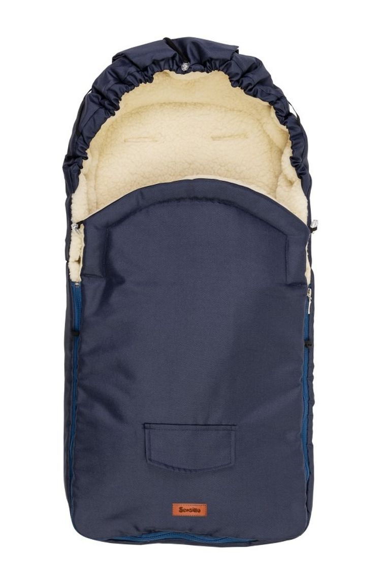 Sensillo, Sac de dormit din lana pentru carucior, Bleumarin, 95-40 cm