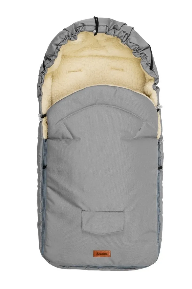Sensillo, Sac de dormit din lana pentru carucior, Gri deschis, 95-40 cm