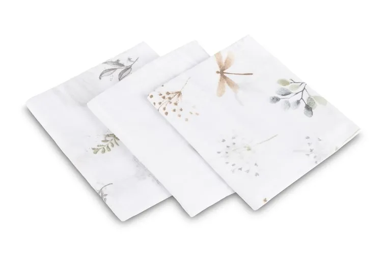 Sensillo, scutec din muselina, alb, 70-80 cm, 3 buc.