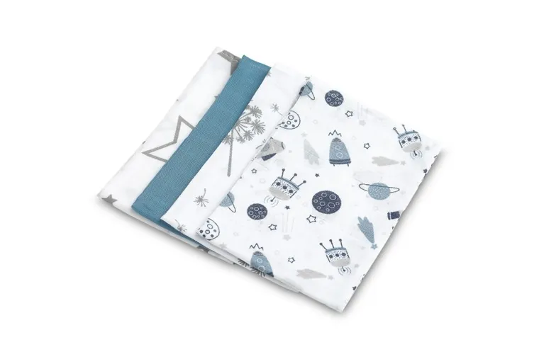 Sensillo, Scutec din muselina, Albastru, 35-35 cm, 4 buc.