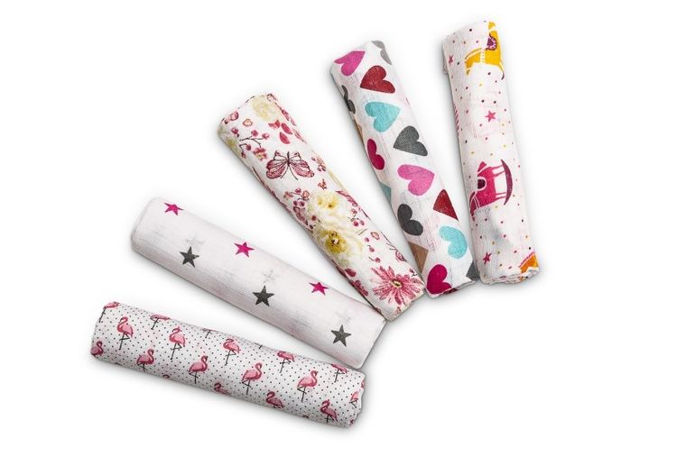 Sensillo, scutece din tetra pentru fete, 70-80 cm, 5 buc.