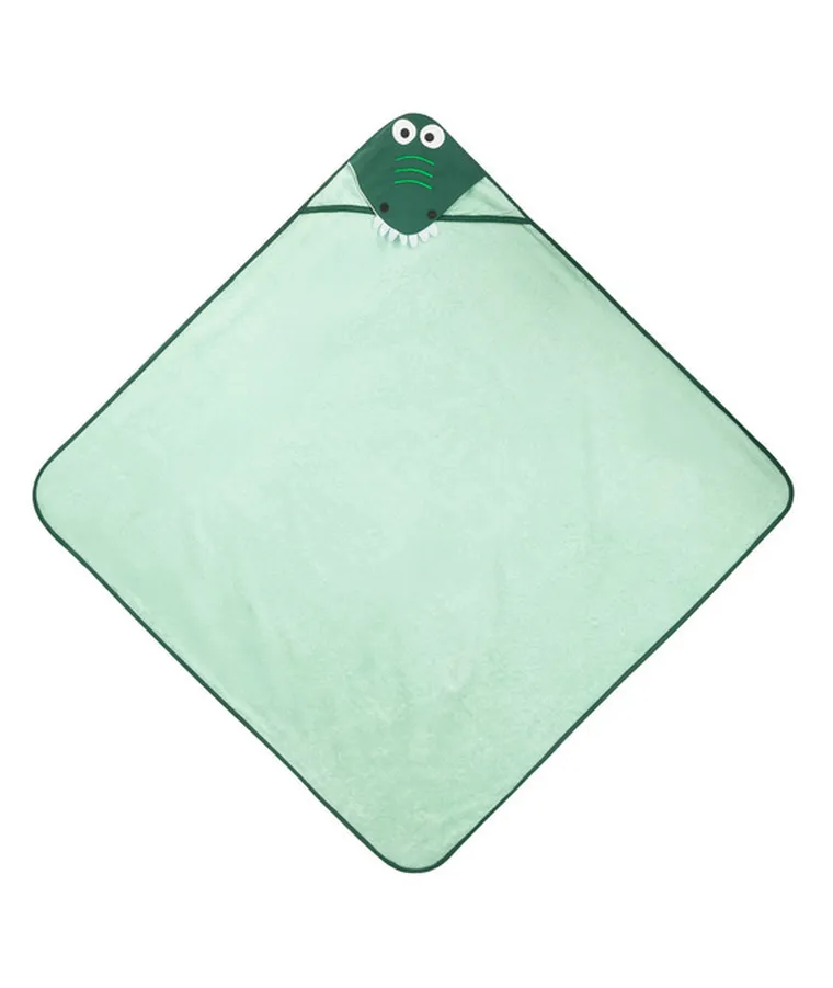 Sensillo, Water Friends, husa de baie moale cu aplicatie 3D, Crocodil, verde, 100-100 cm