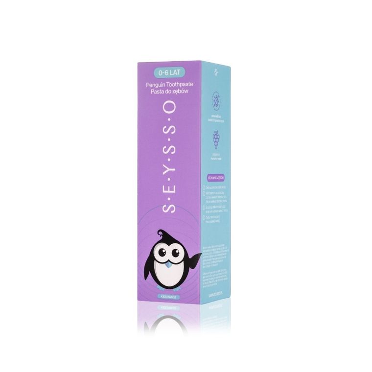 Seysso, Kids Penguin, pasta de dinti cu aroma de zmeura pentru copii, 0-6 ani, 75 ml