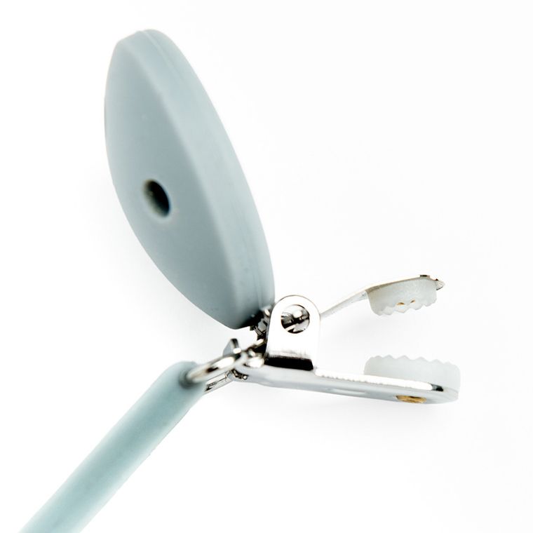 Smiki, agatatoare din silicon pentru suzeta, gri