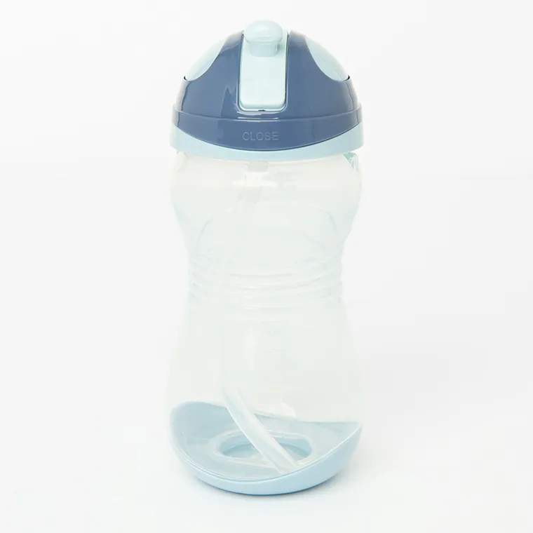 Smiki, biberon cu pai pliabil, albastru, 450 ml