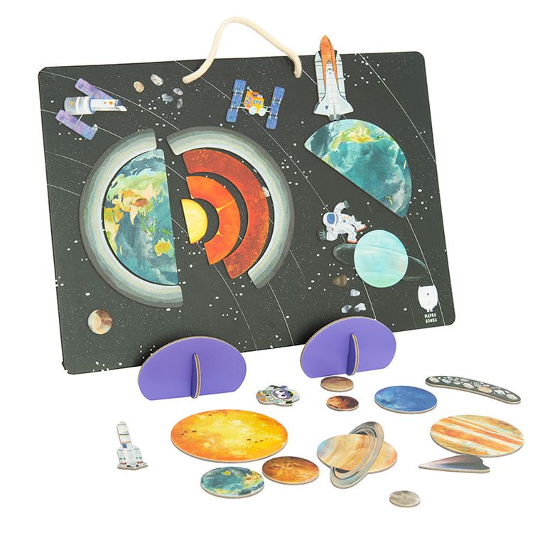Smiki, Bufnita inteleapta, Sistemul solar, puzzle magnetic - smyk.ro