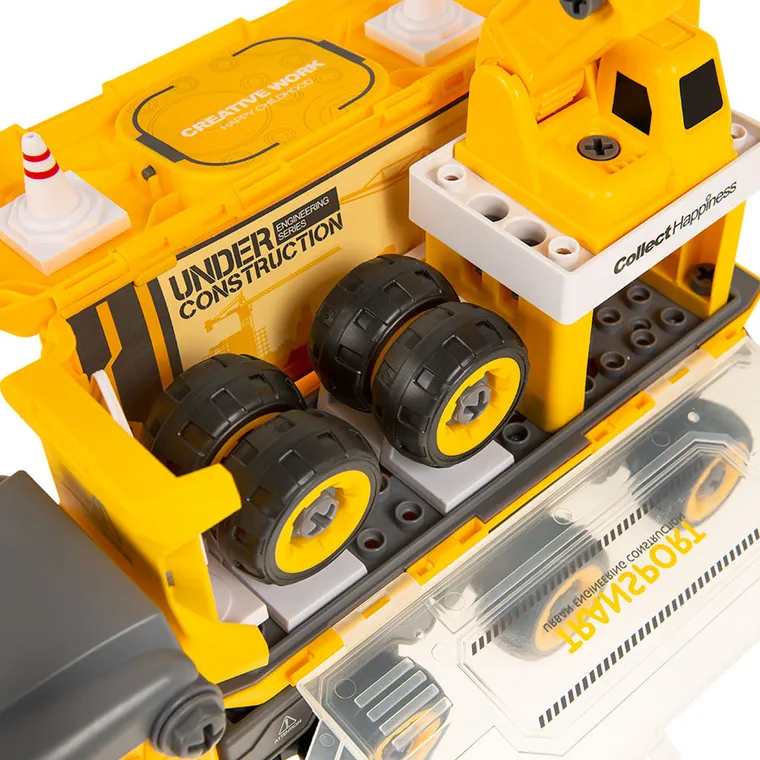 Smiki, camion de transport cu sunete, surubelnita, set