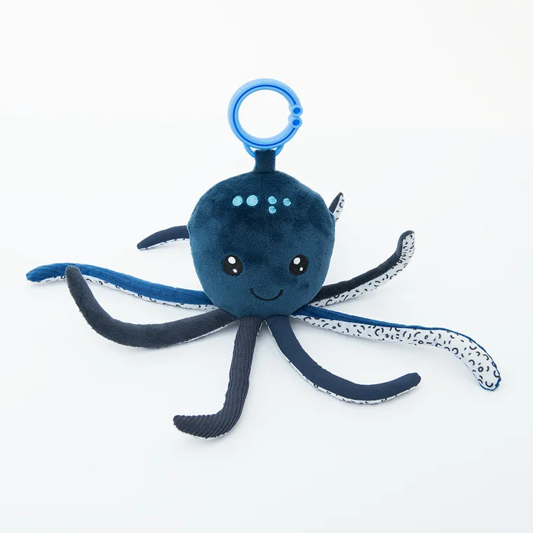 Smiki, Caracatita, jucarie de plus cu agatatoare, albastru, 24 cm