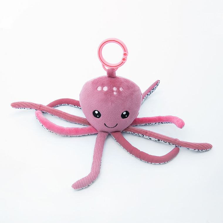 Smiki, Caracatita, jucarie de plus cu agatatoare, roz, 24 cm