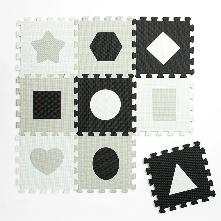 Smiki, covoras din spuma, figuri geometrice, 9 elemente