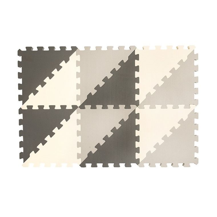 Smiki, covoras din spuma, puzzle, gri, 96 elemente, 180-180 cm