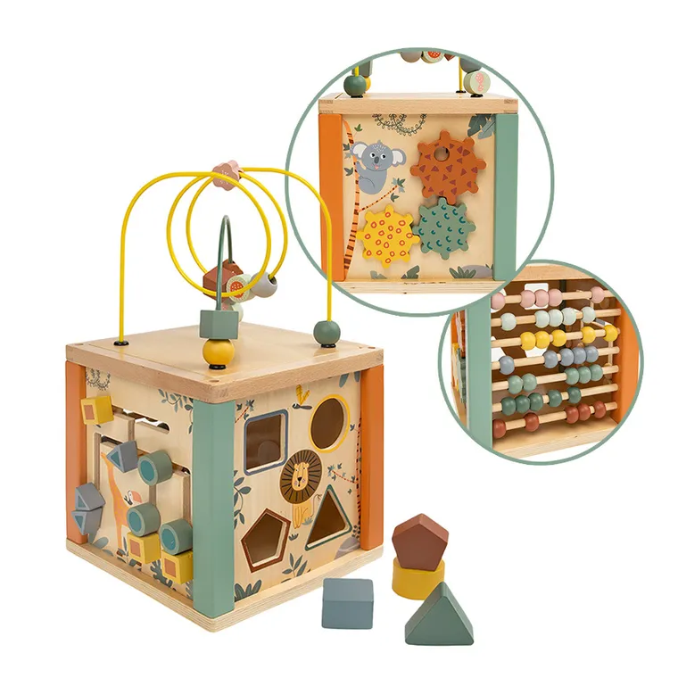 Smiki, cub educativ, jucarie din lemn