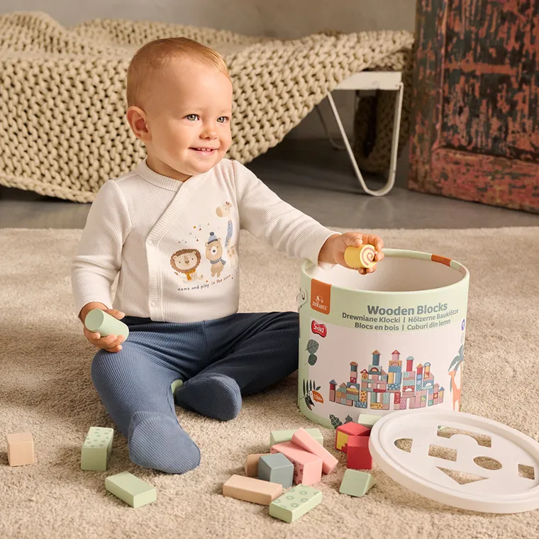 Smiki, cuburi de lemn, 100 buc.