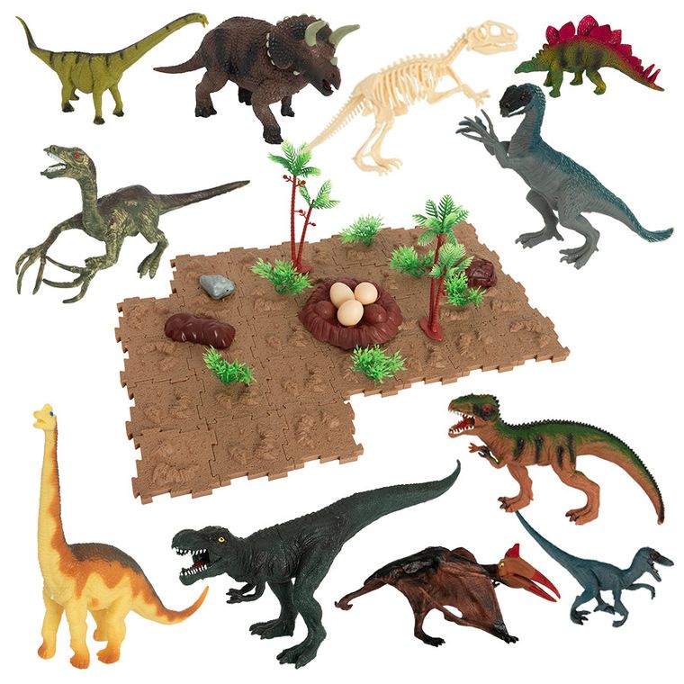 Smiki, Dinozauri, set cu figurine, 67 elemente