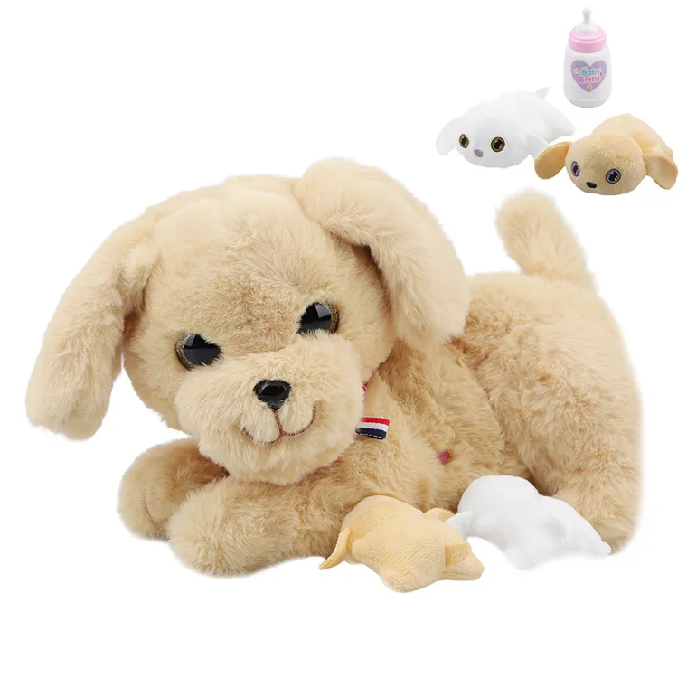 Smiki, Fun Pets, Catelus cu pui, jucarie de plus interactiva