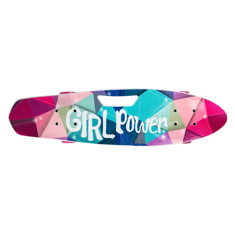 Smiki, Girl Power, placa de skateboard cu maner si roti LED