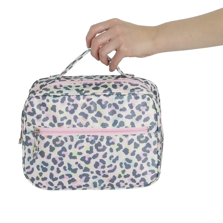 Smiki, Glow Girl, gentuta de cosmetice, roz, animal print