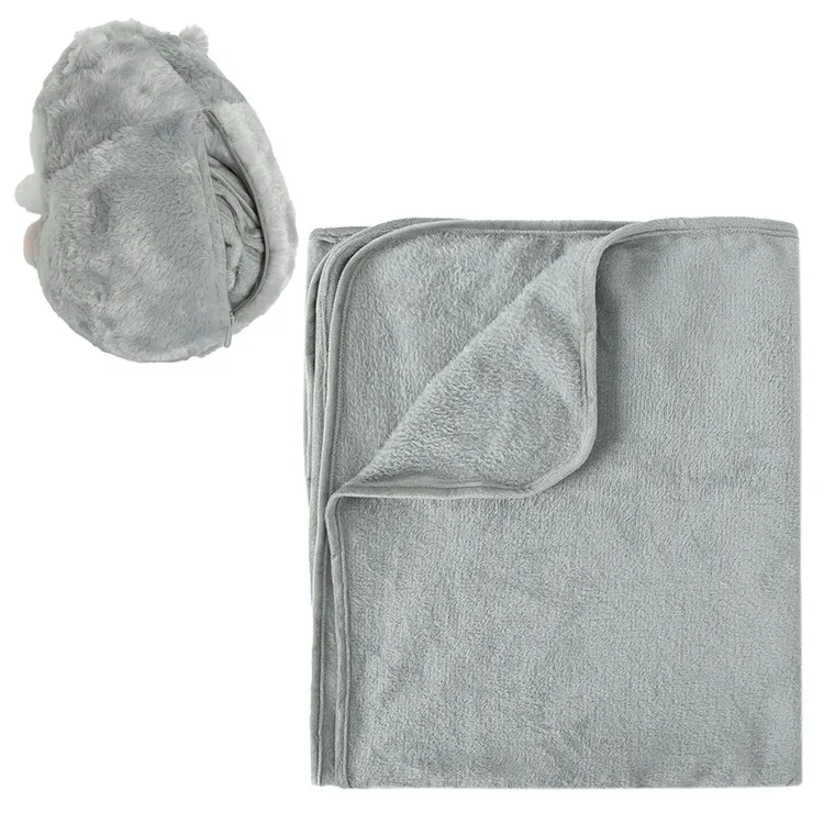 Smiki, Hamster, jucarie de plus cu paturica, gri