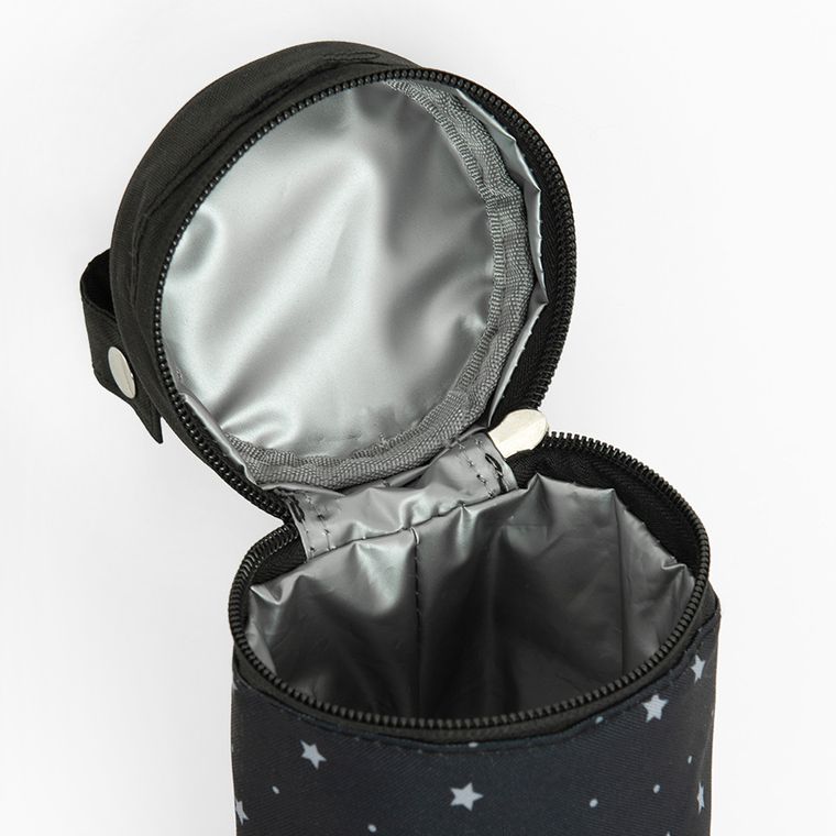 Smiki, husa termica pentru sticla, negru cu stelute