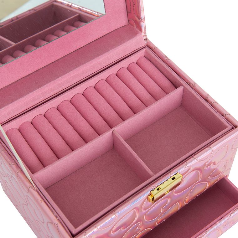 Smiki, Inimioare, cutie de bijuterii, roz