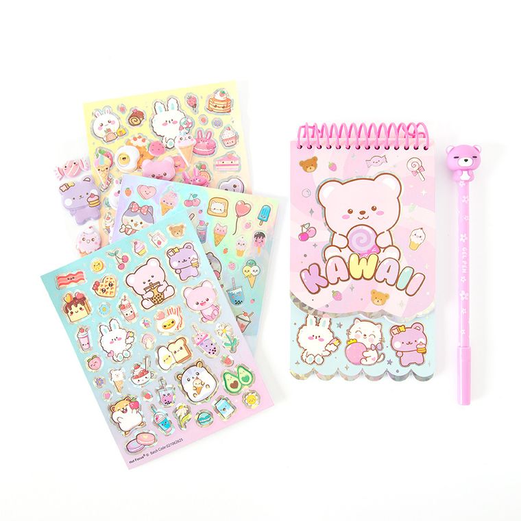 Smiki, Kawaii, set cu carnetel si stickere