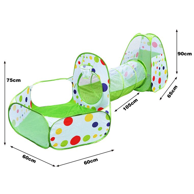 Smiki, Loc de joaca, cort, bazin pentru bile cu tunel