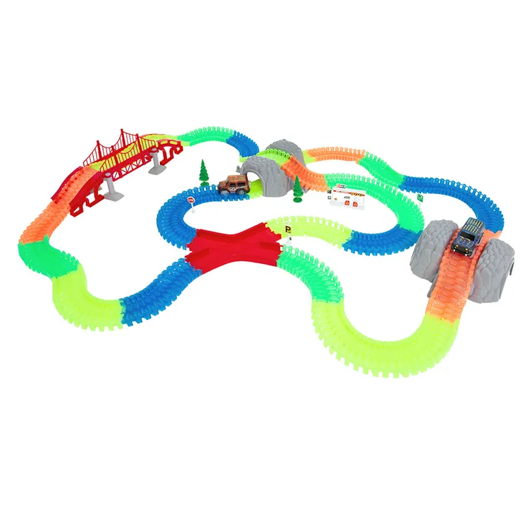 Smiki, Magic Tracks, circuit auto flexibil cu masinute, 138 elemente