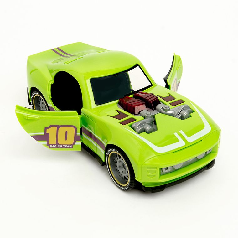 Smiki, Masinuta de curse, vehicul cu mecanism de frecare, lumini si sunete, verde