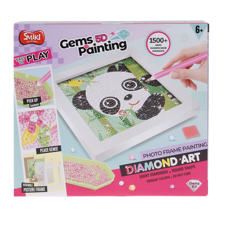 Smiki, Panda, mozaic de diamante cu rama