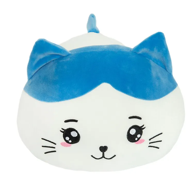 Smiki, Pisica, jucarie de plus, alb-albastru, 30 cm