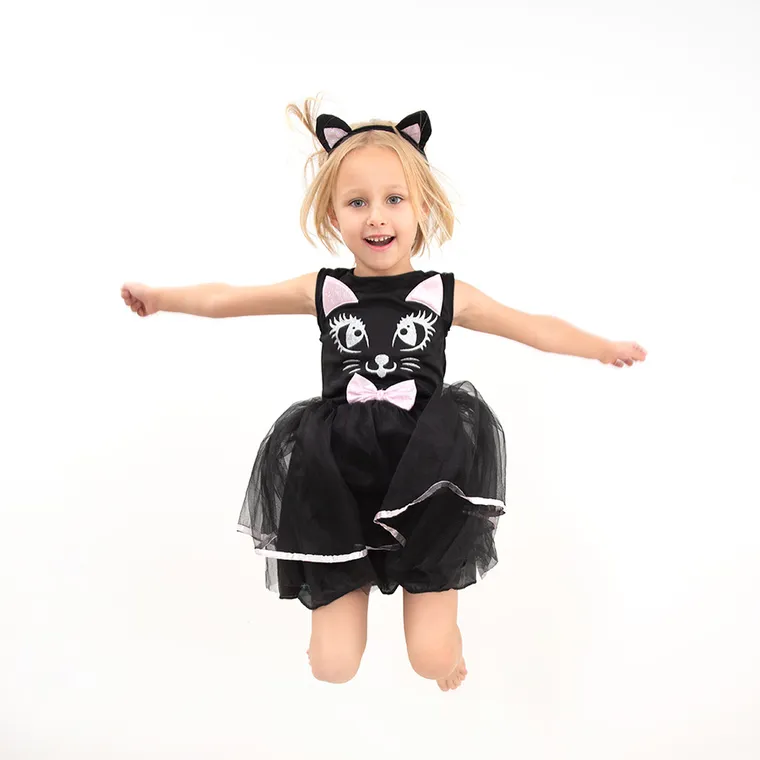 Smiki, Pisicuta, rochita, costum pentru copii, negru