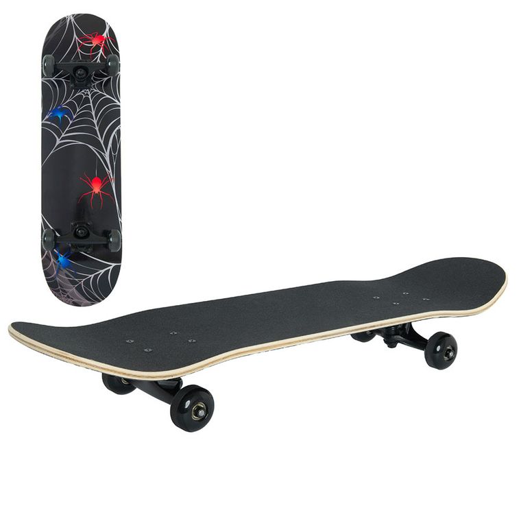 Smiki, placa de skateboard, negru, paianjen