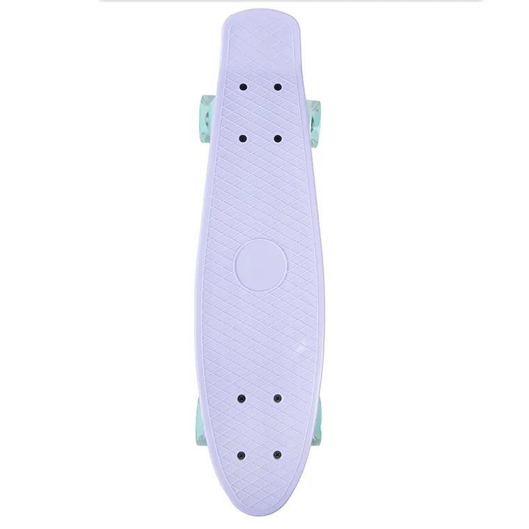 Smiki, placa skateboard tip fish cu roti LED, lila