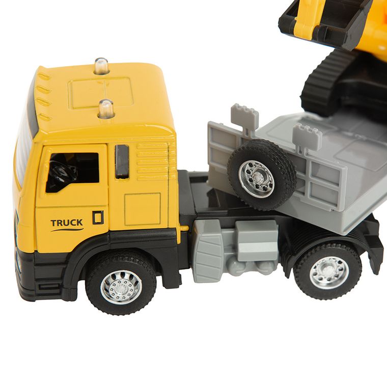 Smiki, Platforma cu excavator, set de vehicule, 1:32
