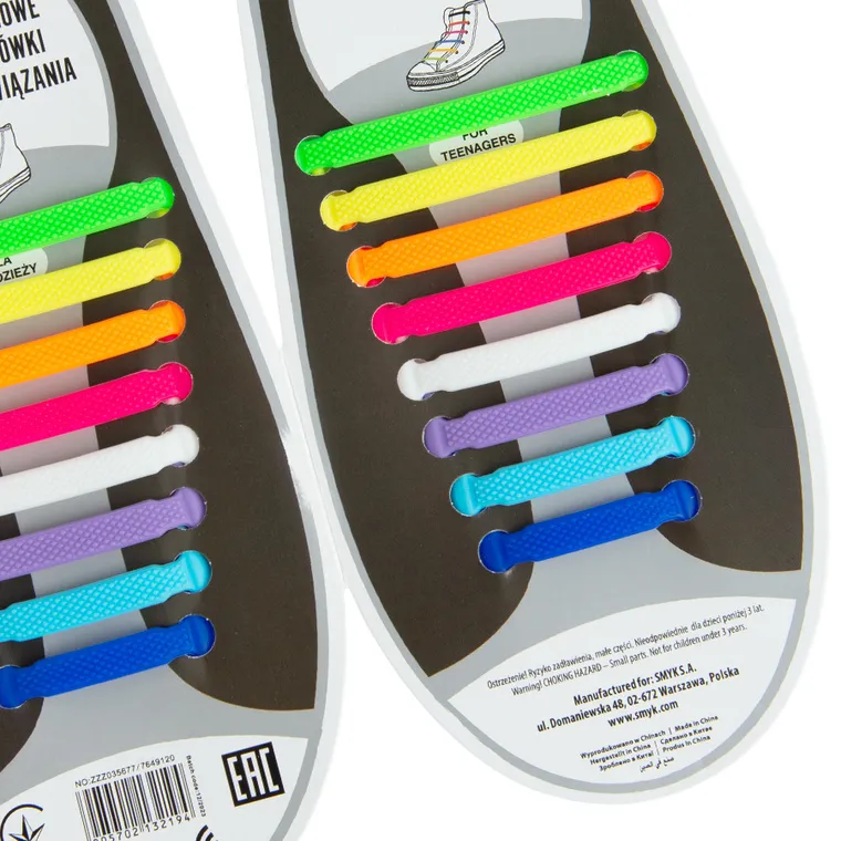 Smiki, sireturi din silicon fara legare, 8+8 colorate