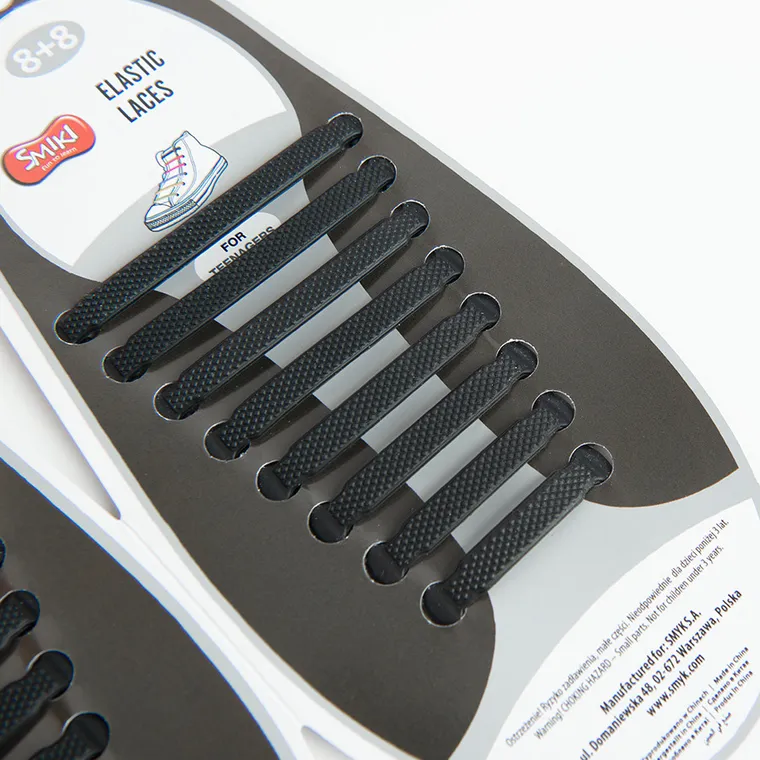 Smiki, sireturi din silicon fara legare, 8+8 negru