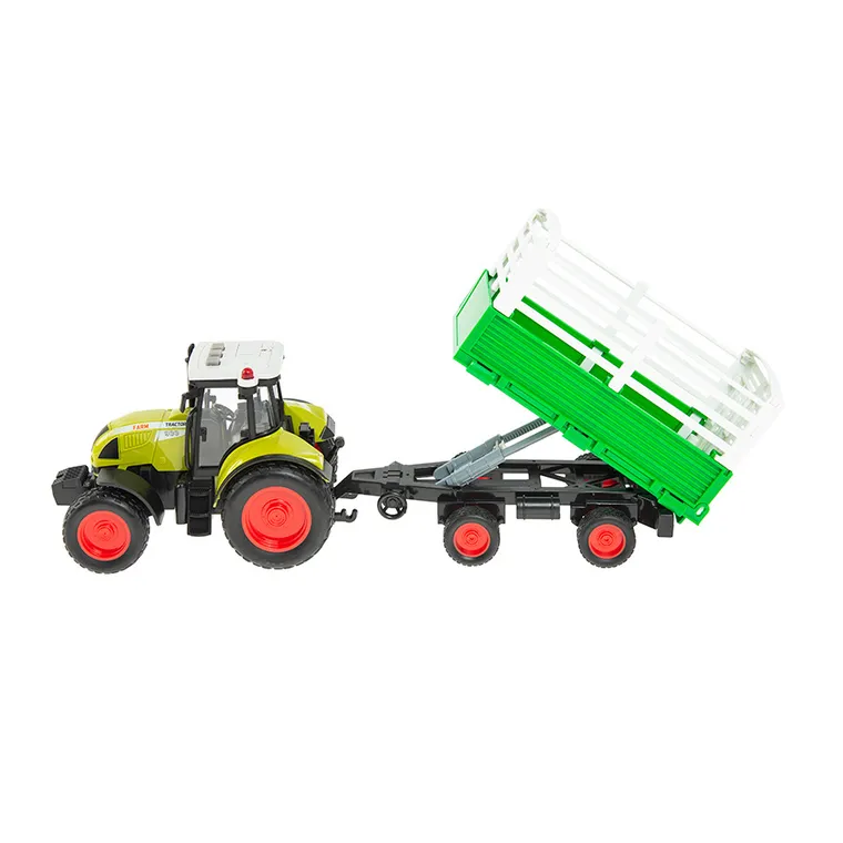 Smiki, Tractor cu remorca, vehicul, verde, 1:16