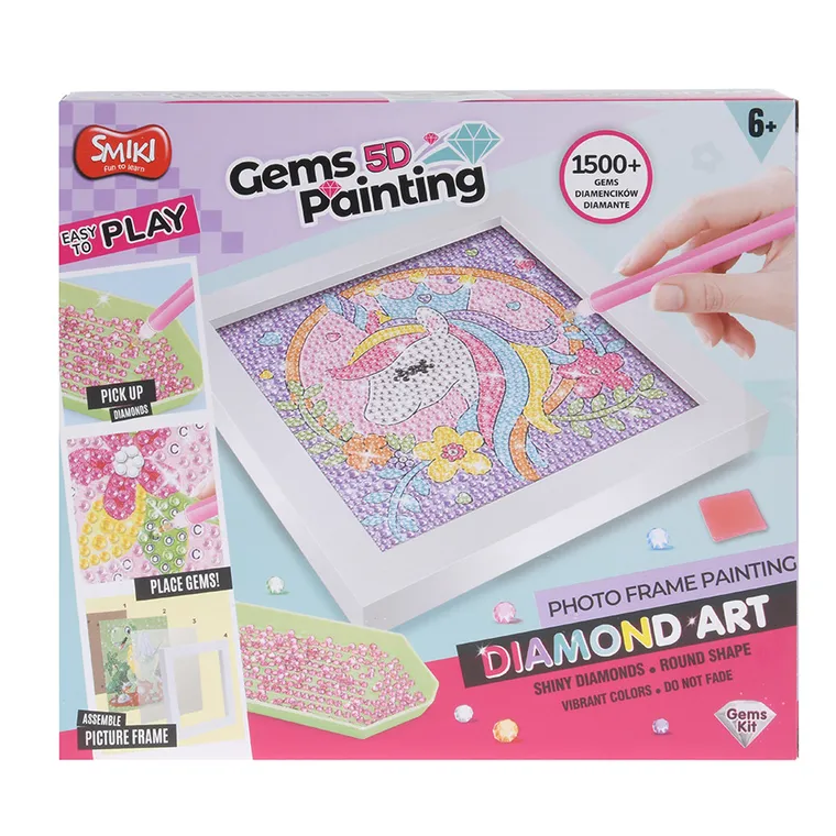 Smiki, Unicorn, mozaic de diamante cu rama